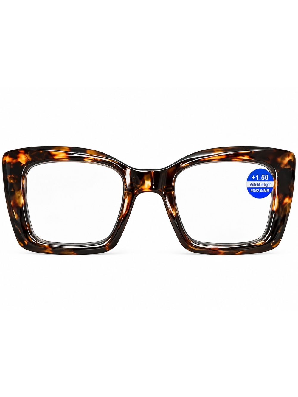 +1.5 Readers Tortoiseshell Square Frame Women's Eyeglasses
